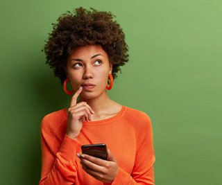 Lady thinks something over