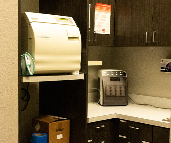 Dental lab and storage area