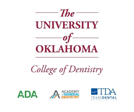 The University of Oklahoma Dental School logo and professional organization logos