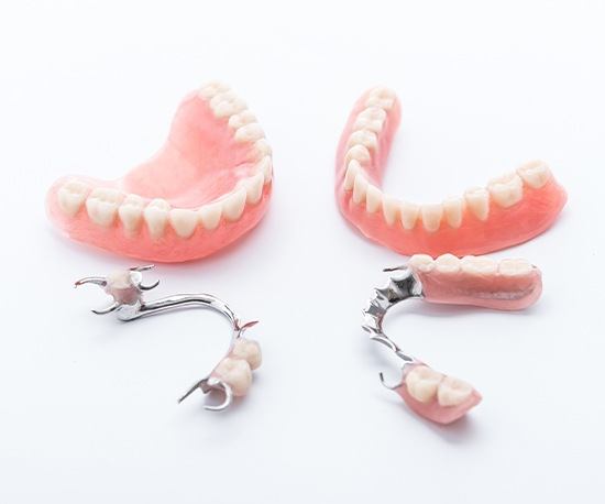 Four types of dentures