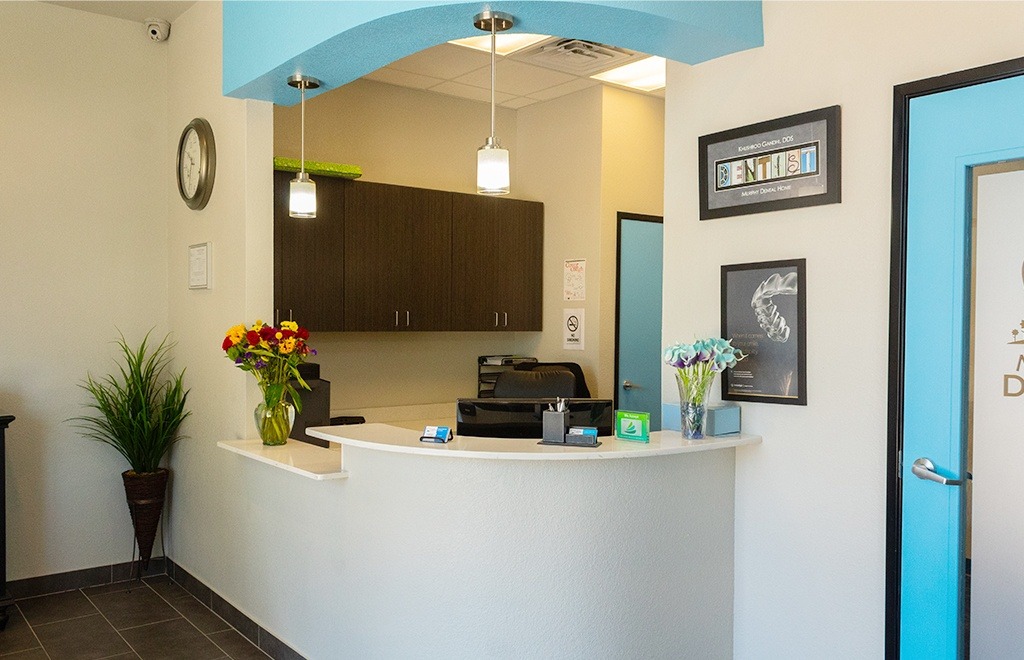 Welcoming dental office reception desk
