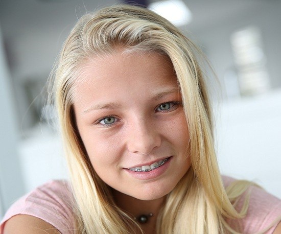 Teen girl with braces