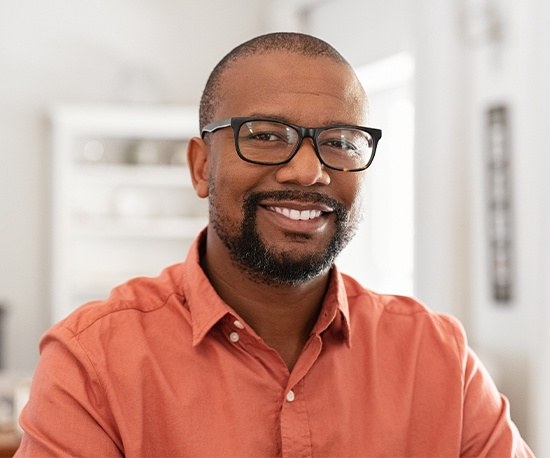 Man sharing healthy smile