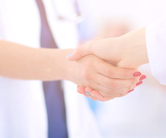 Two people shaking hands