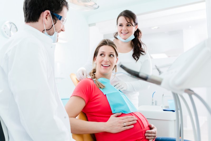 Pregnant woman at dentist in Murphy